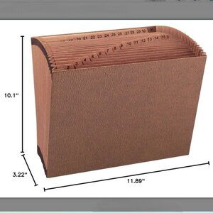 Heavy-Duty Accordion File, Letter Size, 1-31 Index, No-Flap (SPR26535), Pre-Owne